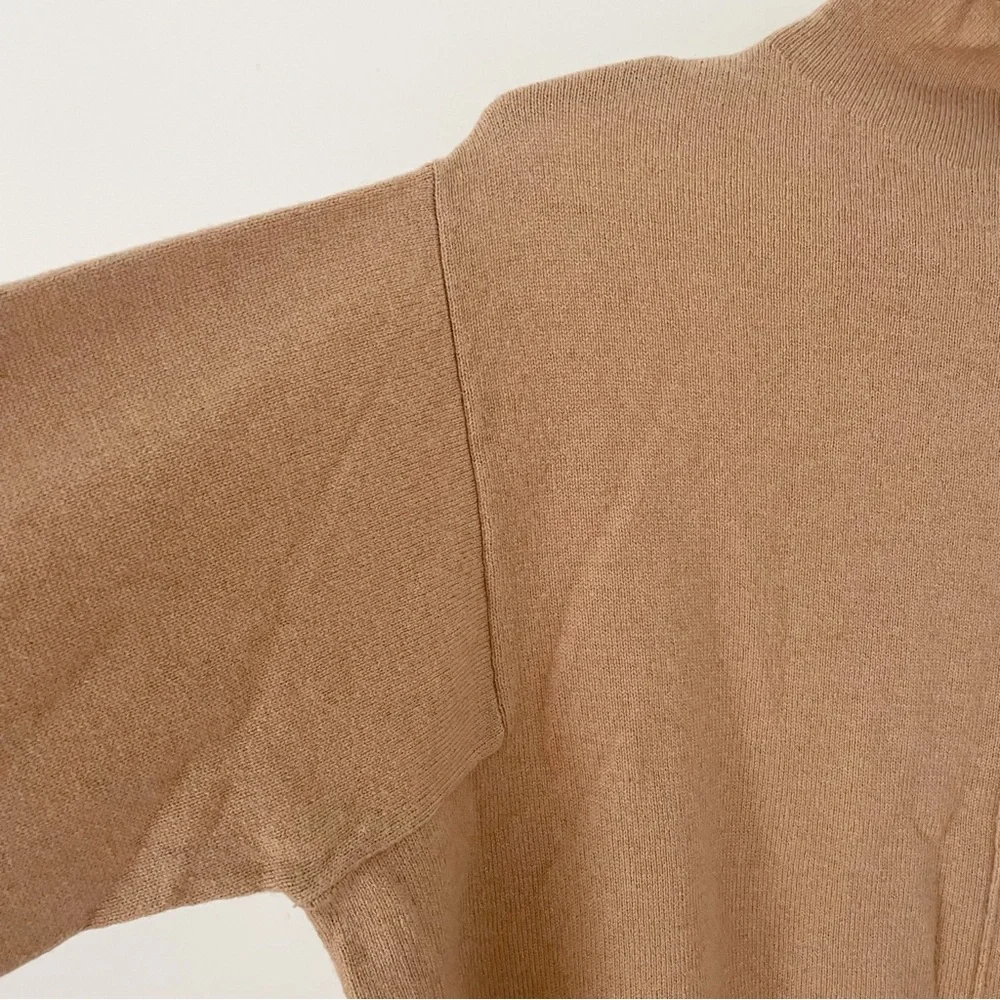 Gentle Herd cashmere and wool moc neck sweater in tan size M - Picture 4 of 10